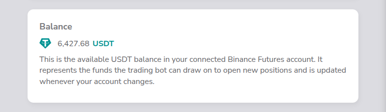 Screenshot of the available balance display on the Overview page Screenshot of the available balance display on the Overview page